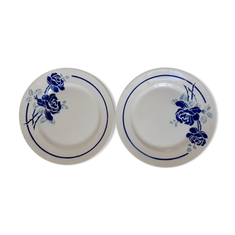 Duo d’assiettes à dessert Badonvillier modèle Roses