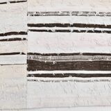 7x9 Brown Cream Striped Handmade Vintage Kilim Rug, 204x279Cm