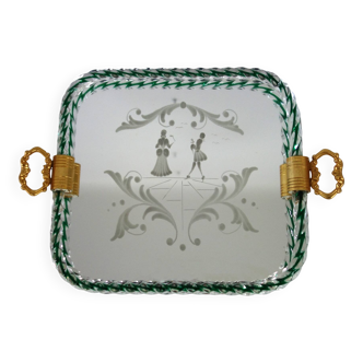 Venetian service plate, Murano 1950 twisted glass