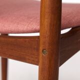 Pair of Bramin Teak Dining Chairs – Denmark 1960s – Pink Upholstery