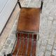 Wrought iron and leather coffee table, brutalist style, 1970s