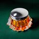 Orange sommerso jewellery box, Murano glass, Italy, 1970s