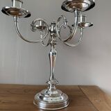 Silver-plated metal candelabrum