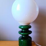 Green ceramic lamp, space age 1970.