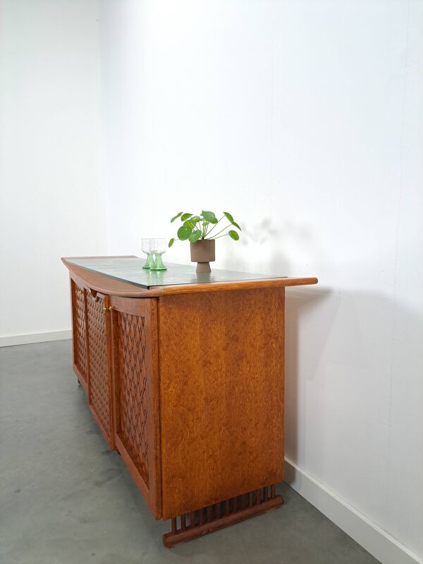 Dressoir de bar avec bar uitschuifbare et lame vitrée