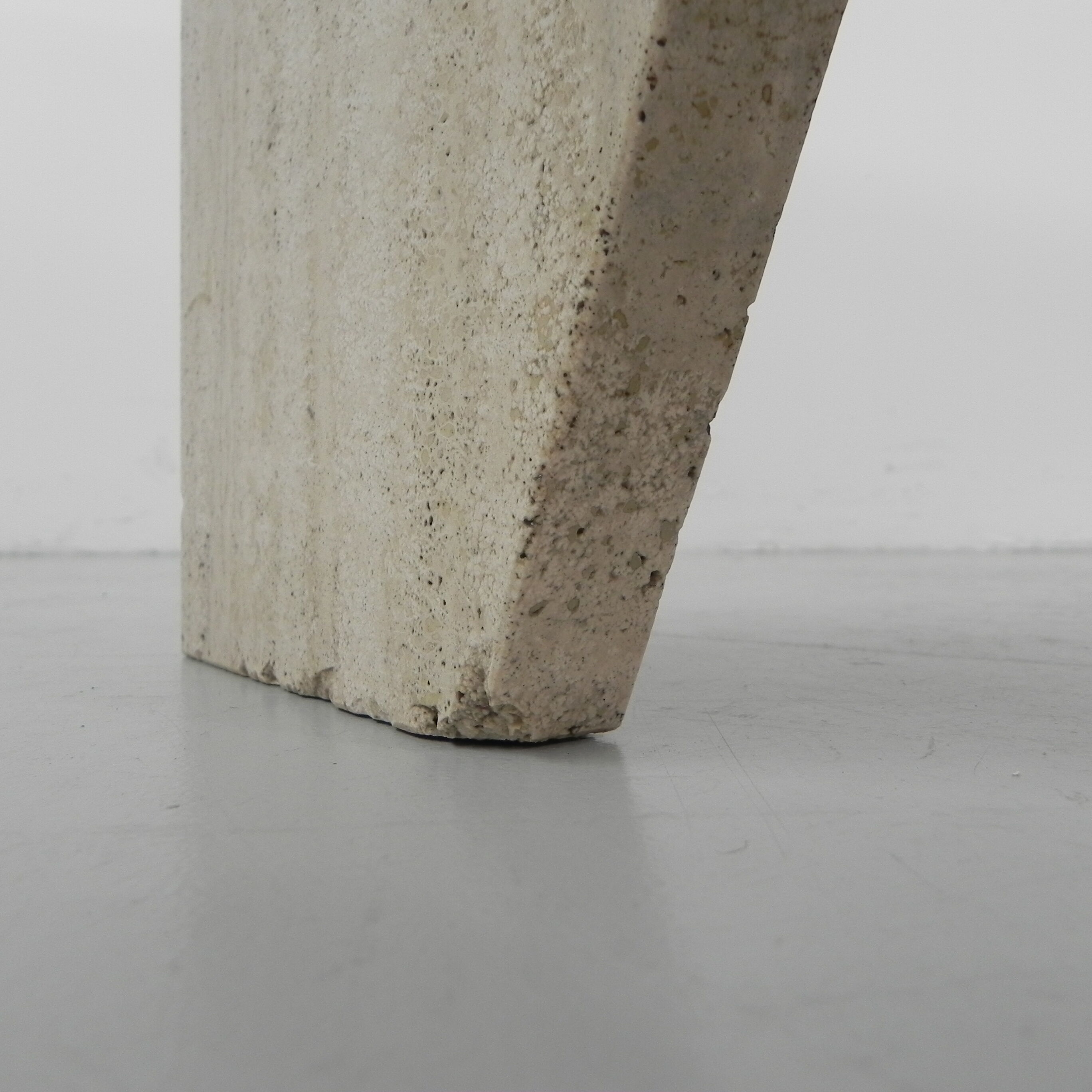 Travertine dining table, 130 x 129 cm