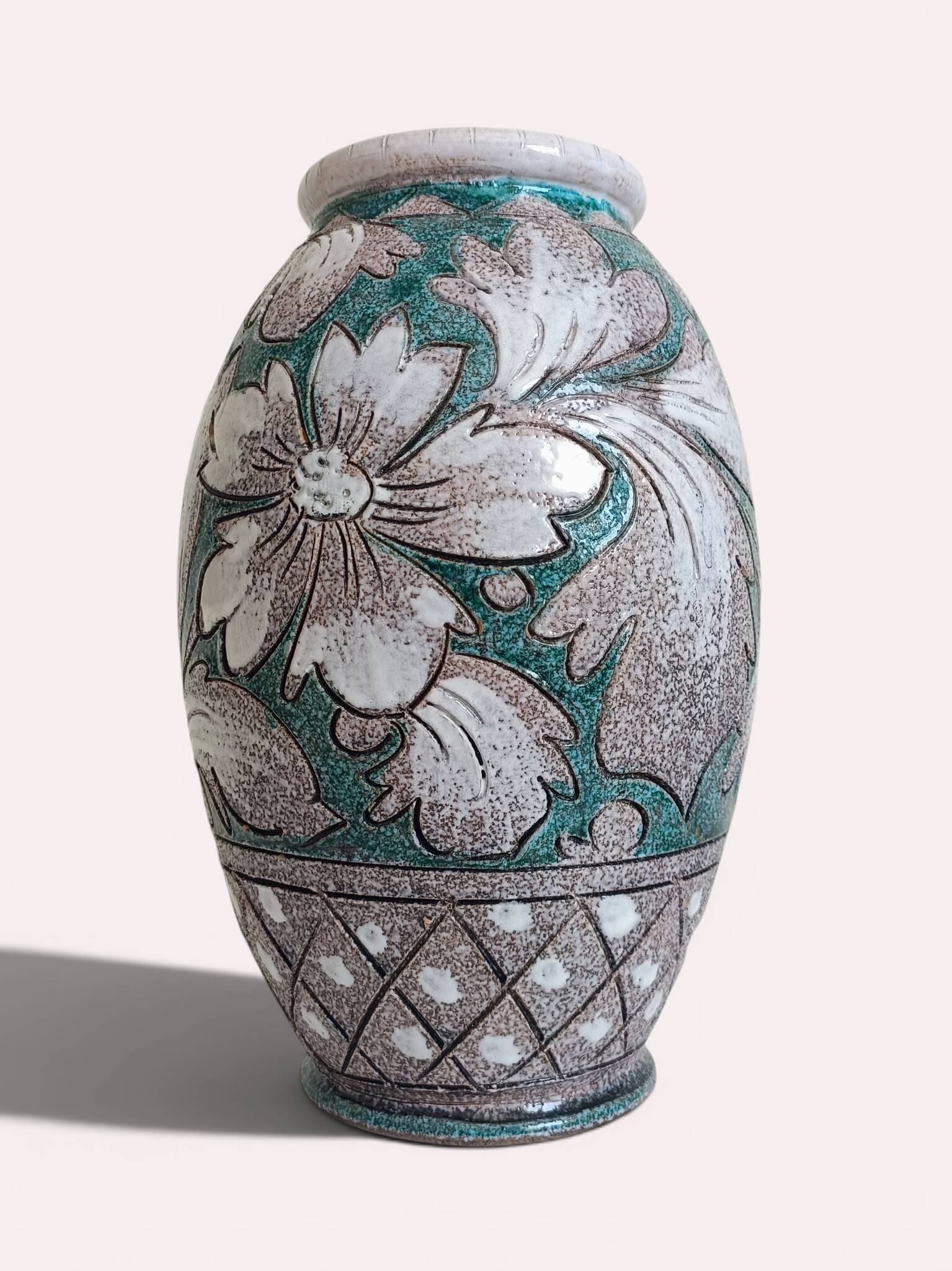 Mid-Century Italian Fratelli Fanciullacci Ceramic Vase, Signed, Tuscany, 1950s