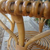 Vintage rattan/wicker round table