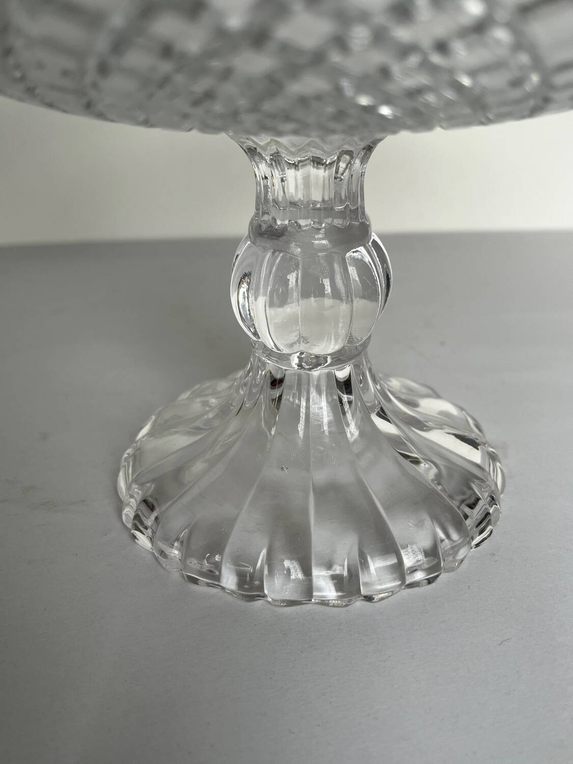 Large glass bowl on foot