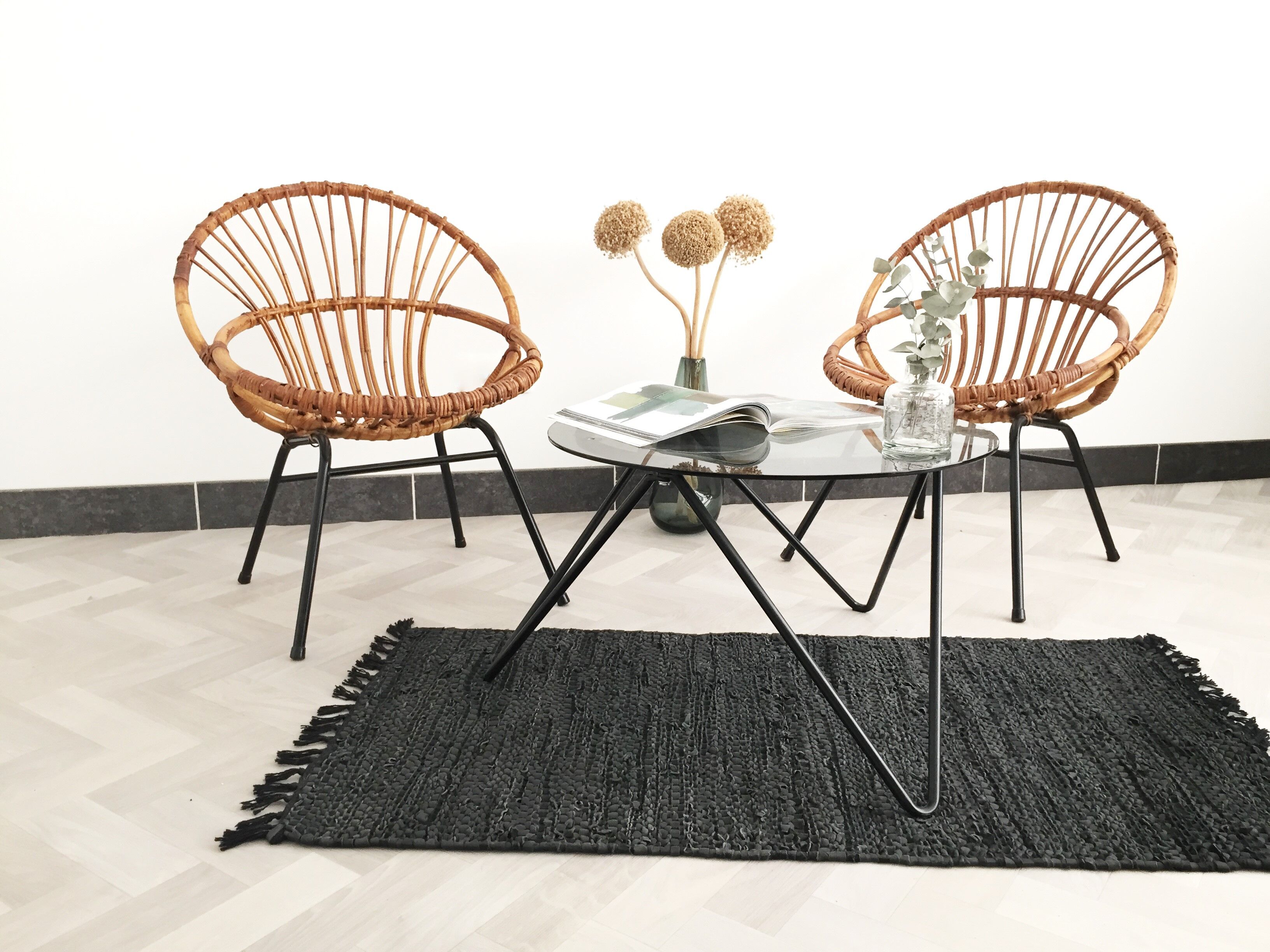 Pair of rattan chairs