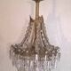 Lustre ancien forme montgolfière en laiton 4 feux