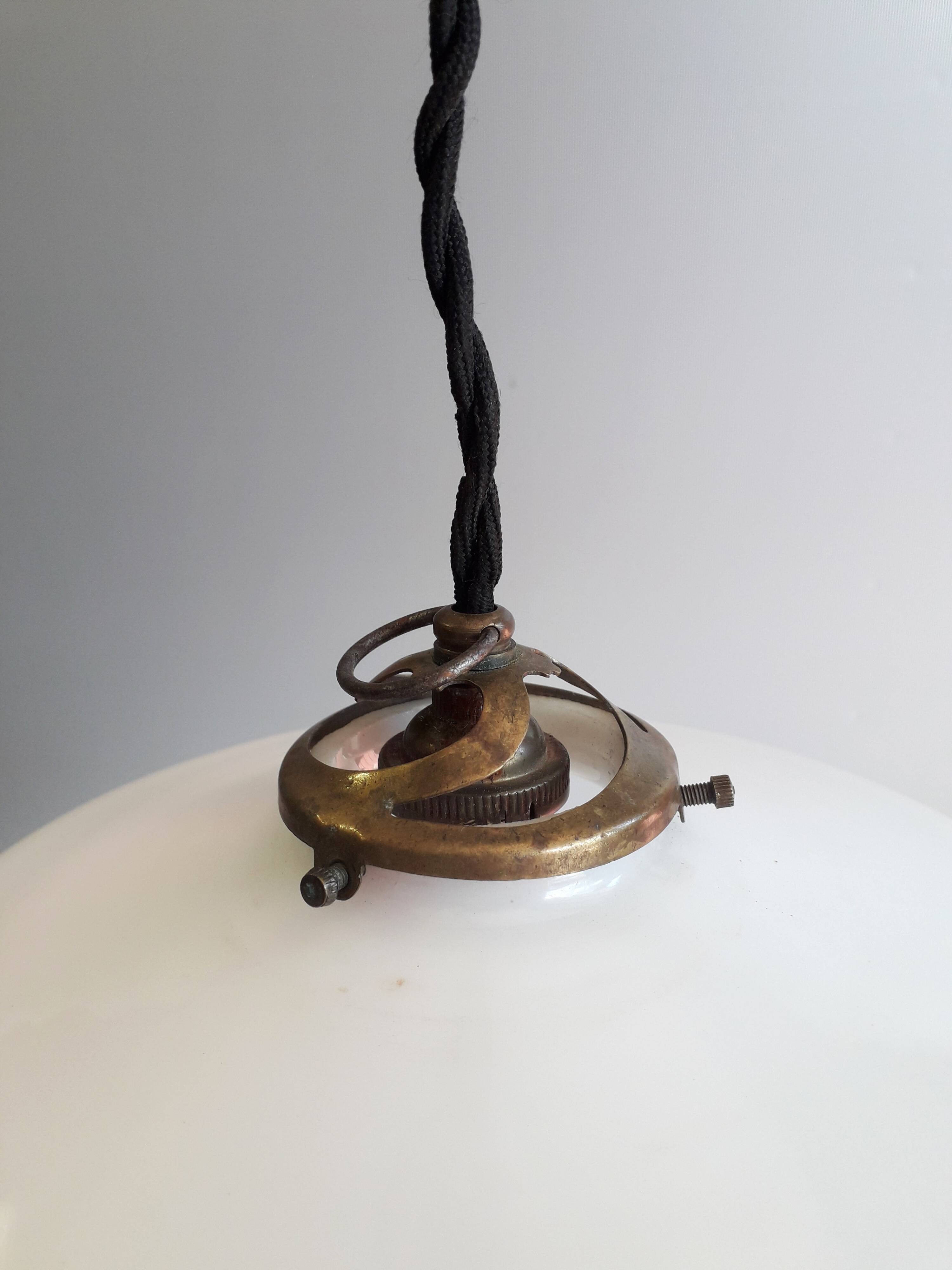 Antique pendant light - White opaline. 1940