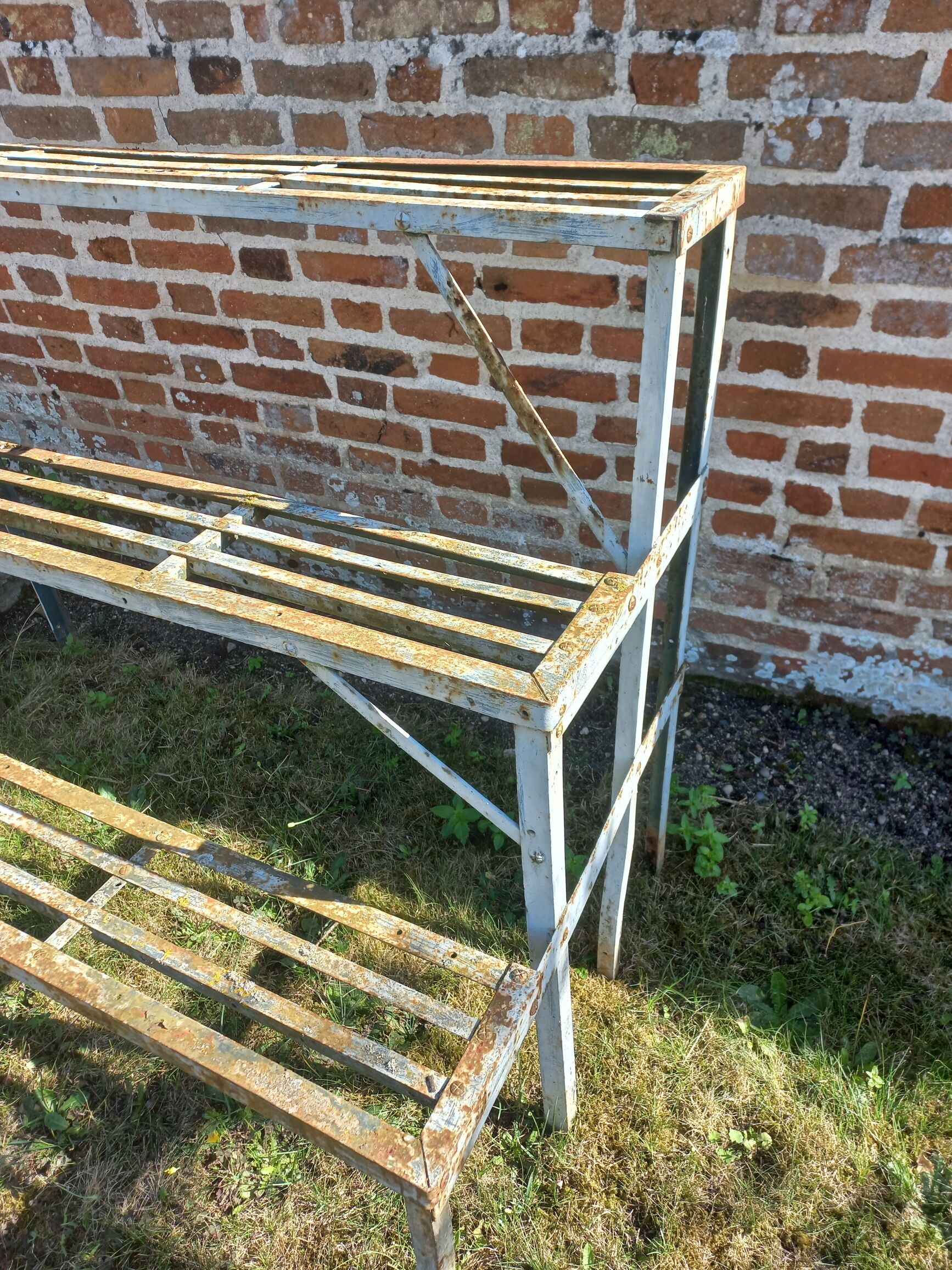 Metal shelf old plant holder