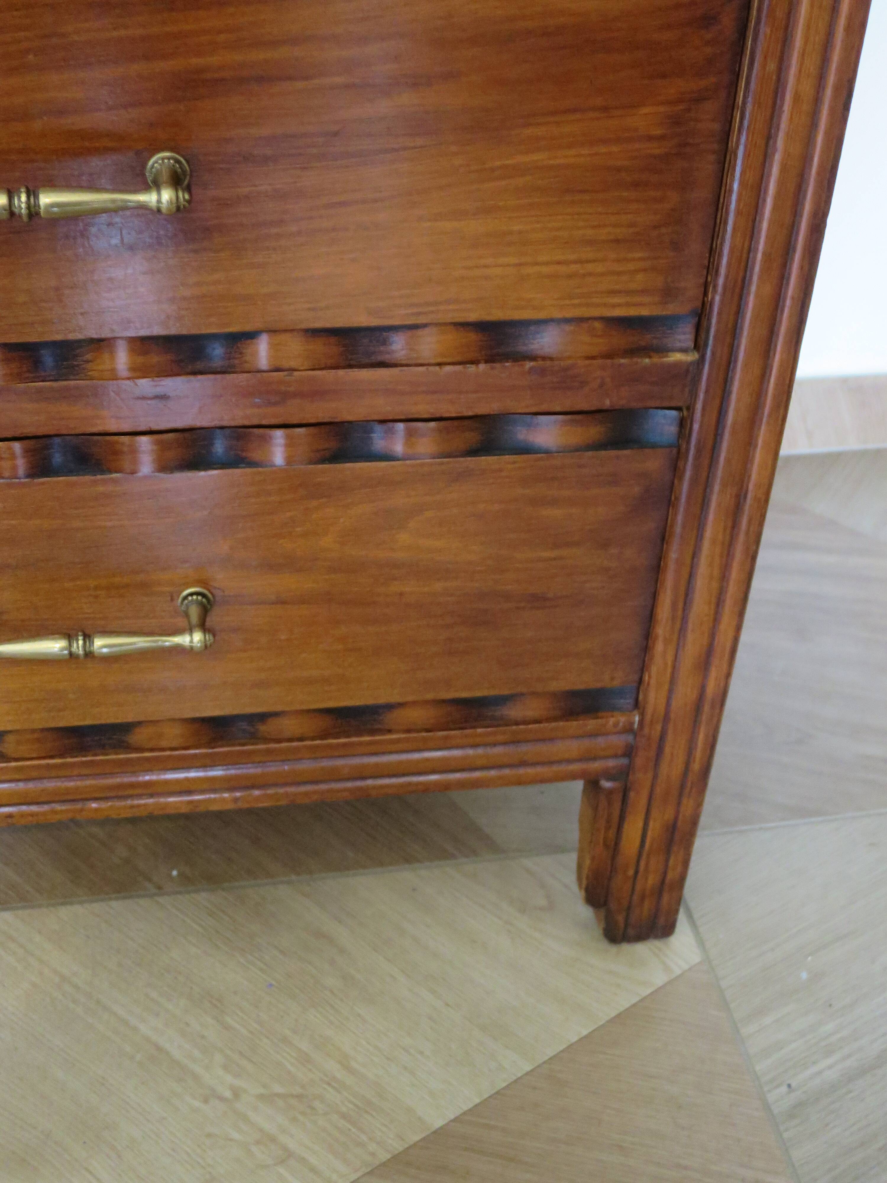 Vintage - Commode 4 tiroirs – Style Art déco - bois massif