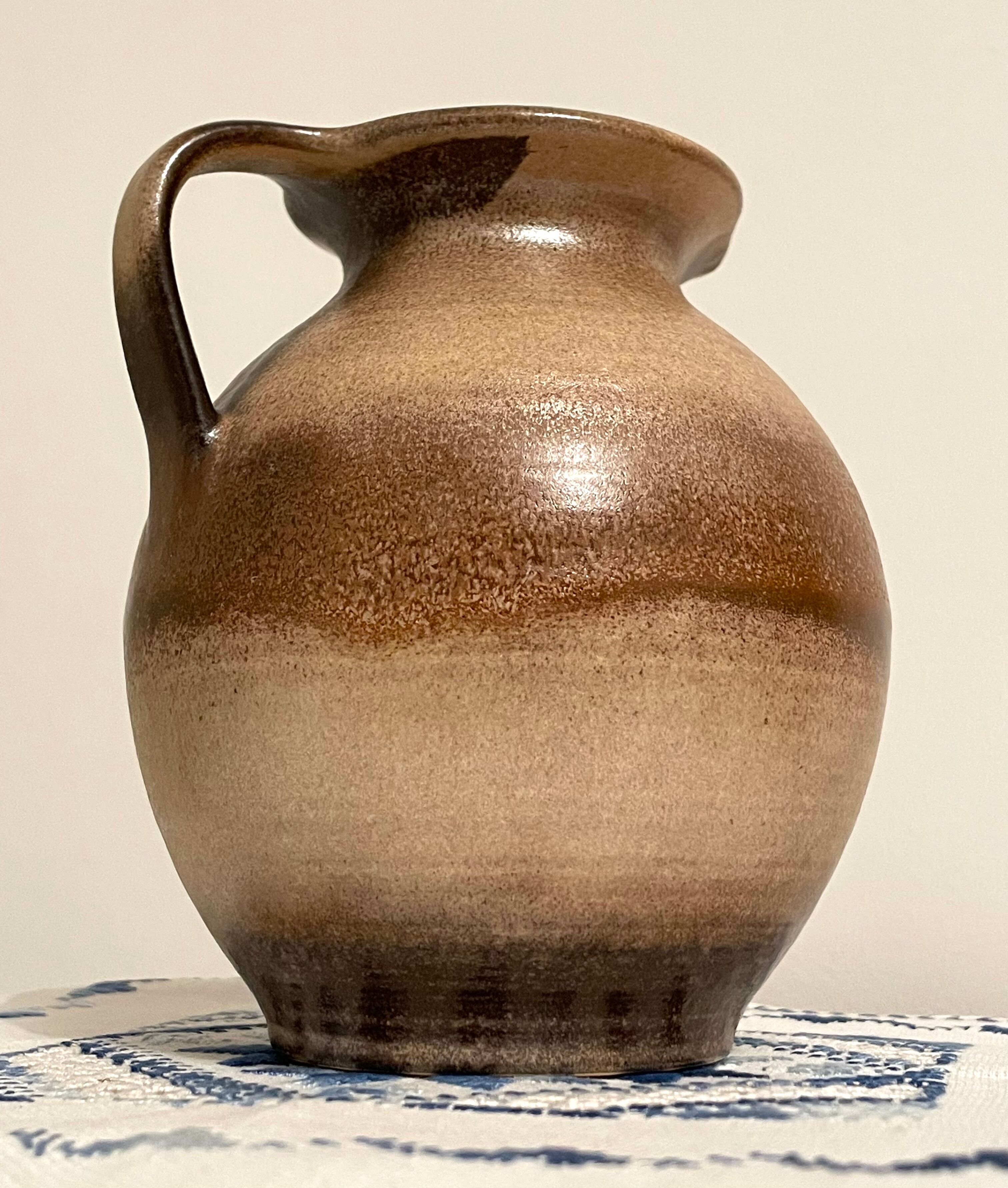 Scheurich 603-15 brown-beige vase or jug with handle, west german art pottery (wgp)