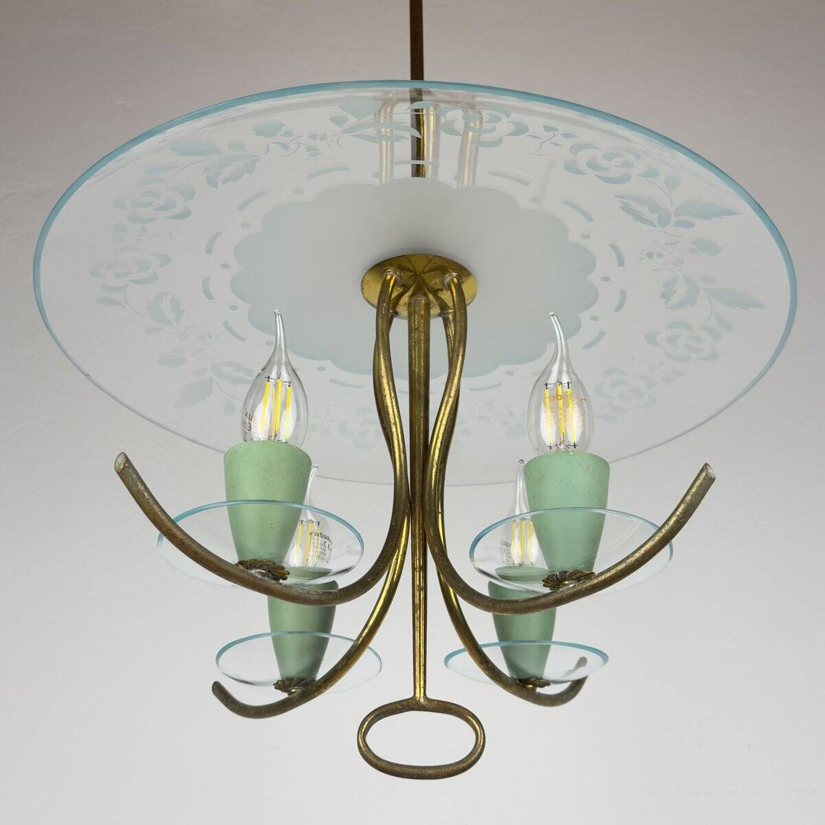 Vintage chandelier attributed to Pietro Chiesa for Fontana Arte, Italy, 1930s.