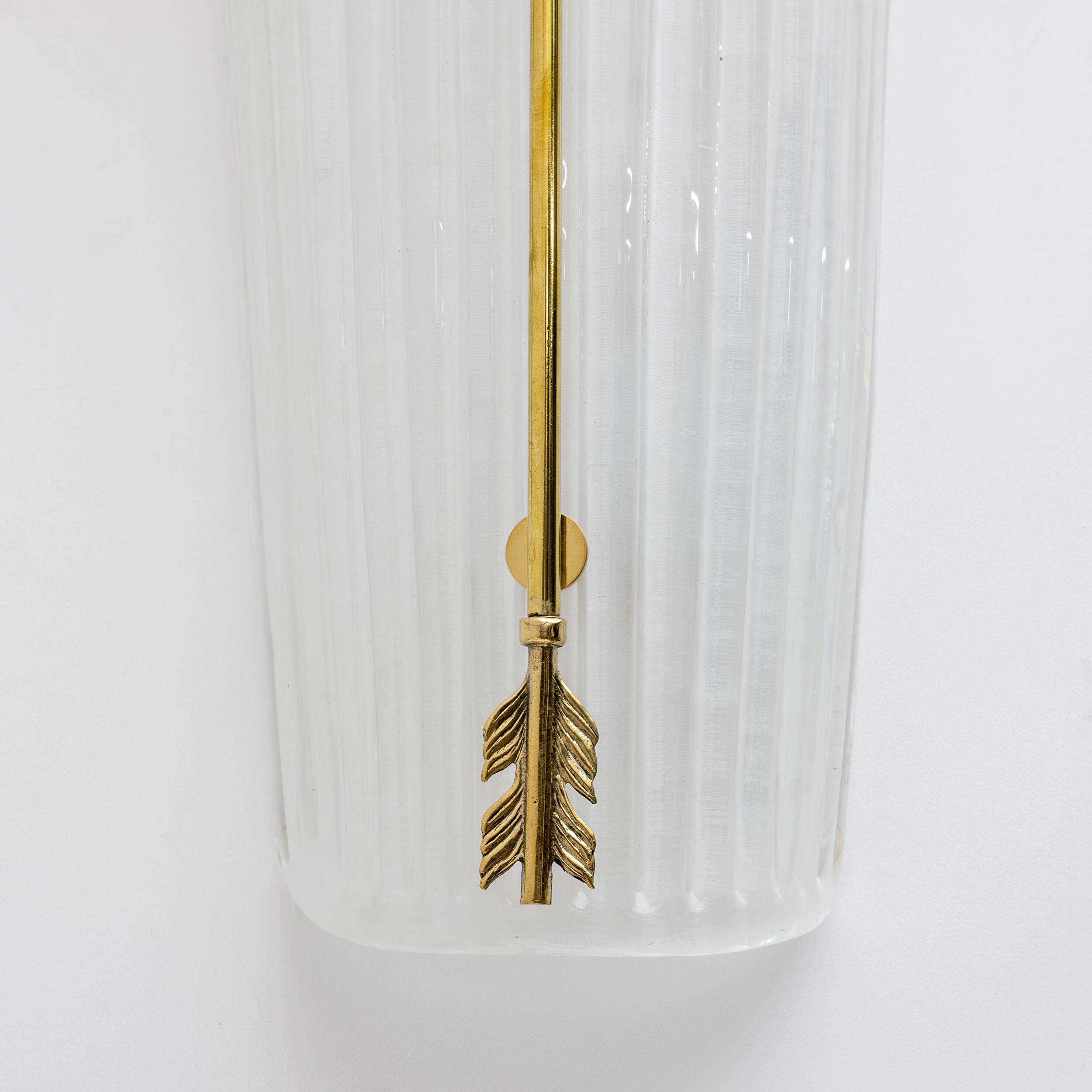 Pair of Mid-century Modern Style Italian Murano Glass and Brass Sconces