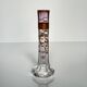Antique purple tinted glass vase | ribbon/bow and flowers