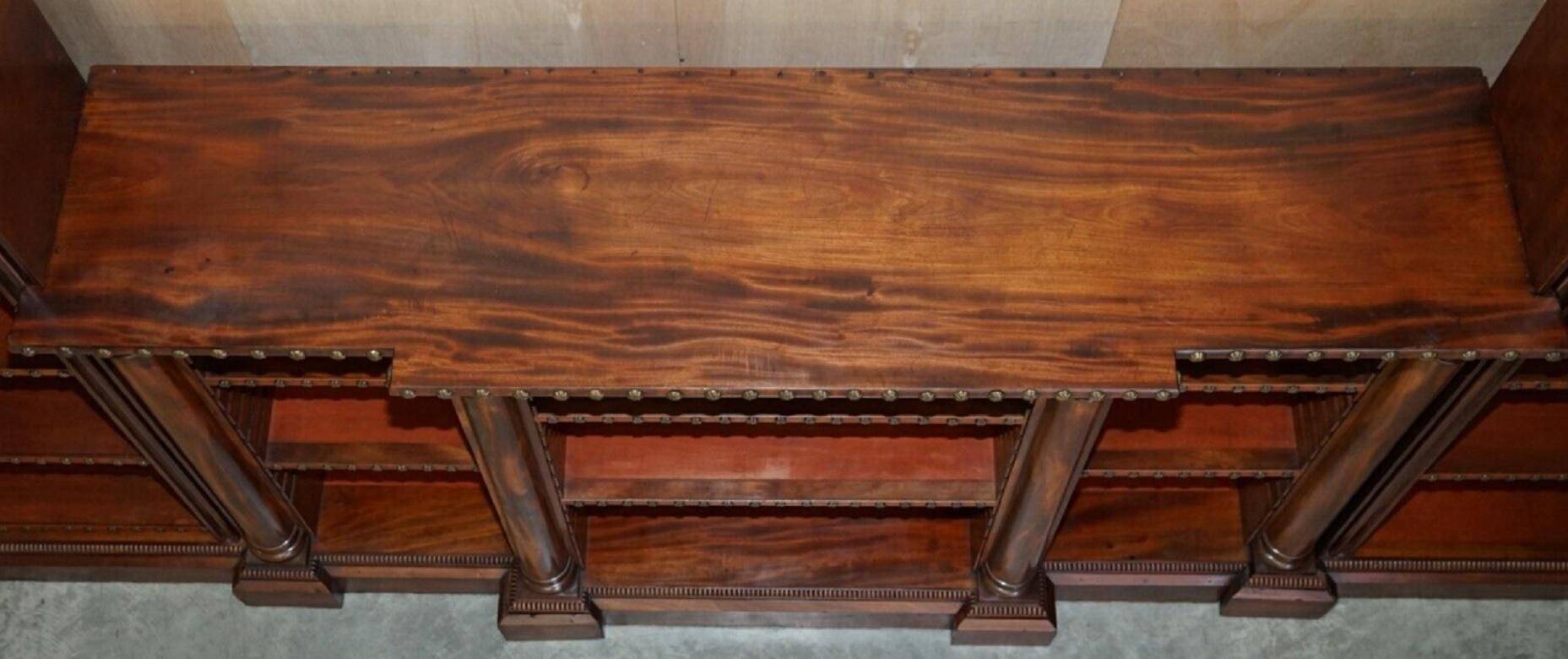 Antique library William IV 1830 3.5 m with brass gallery
