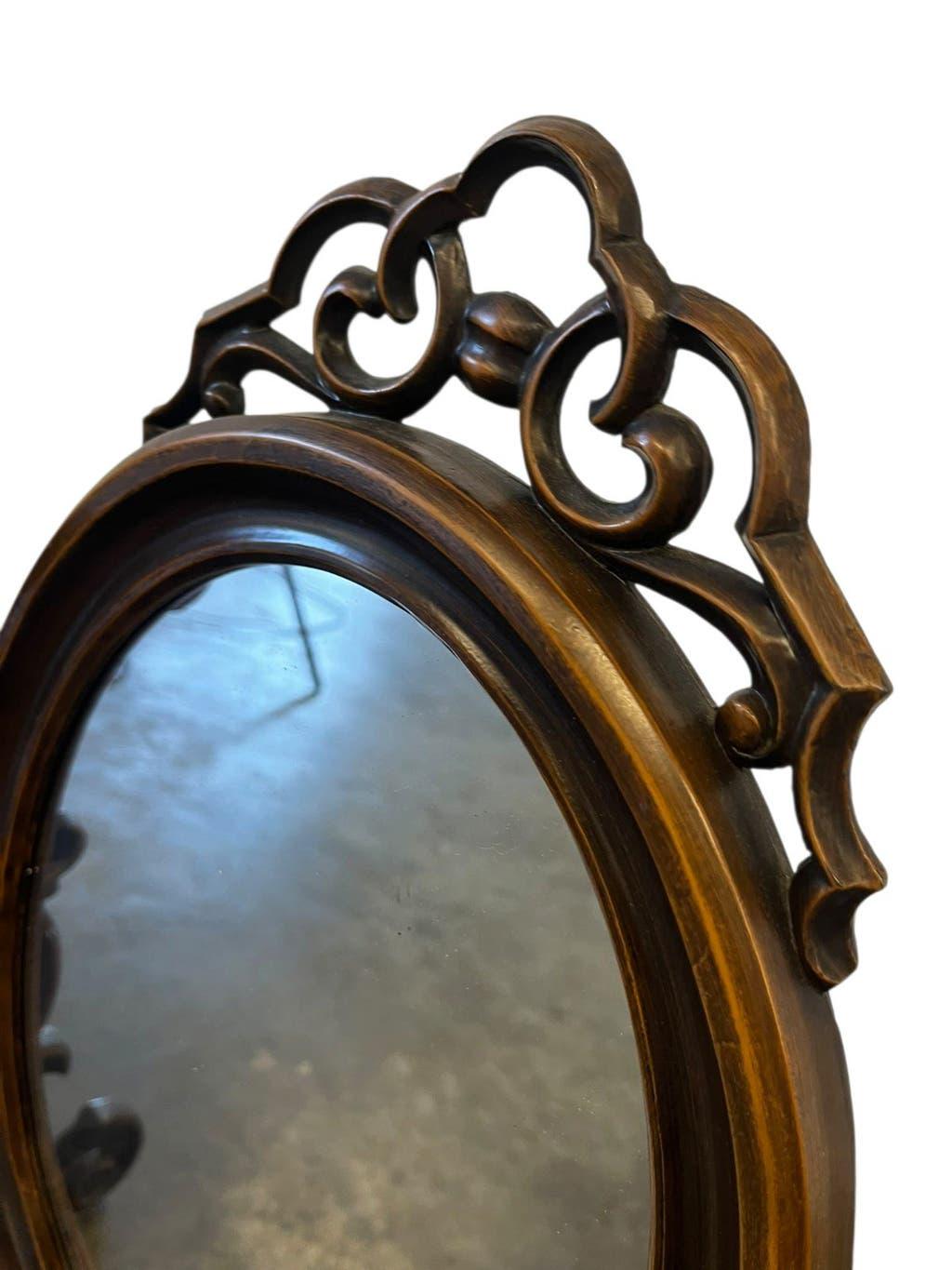 Vintage wooden table mirror / baroque floor mirror