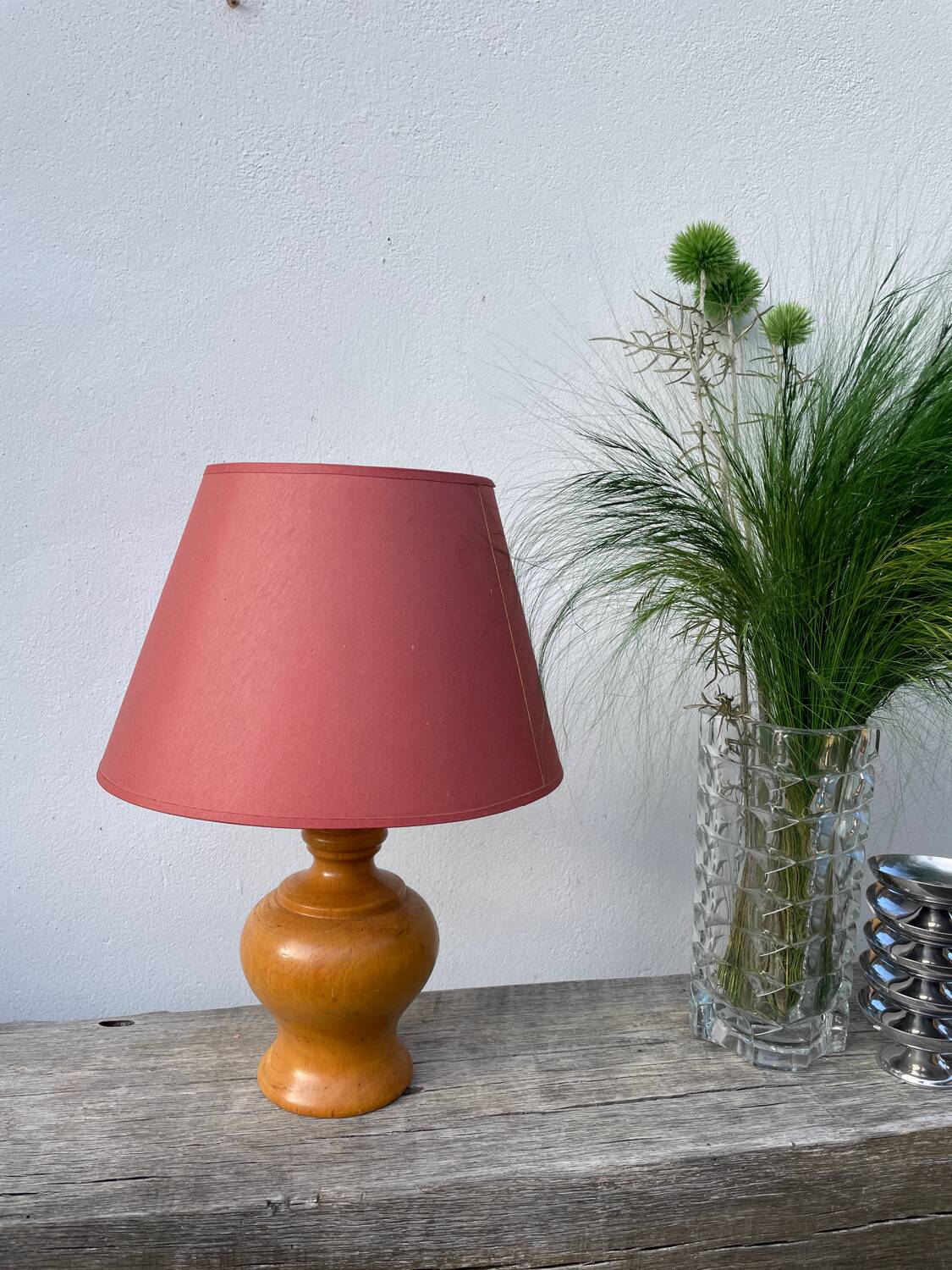 Lampe en bois tourné