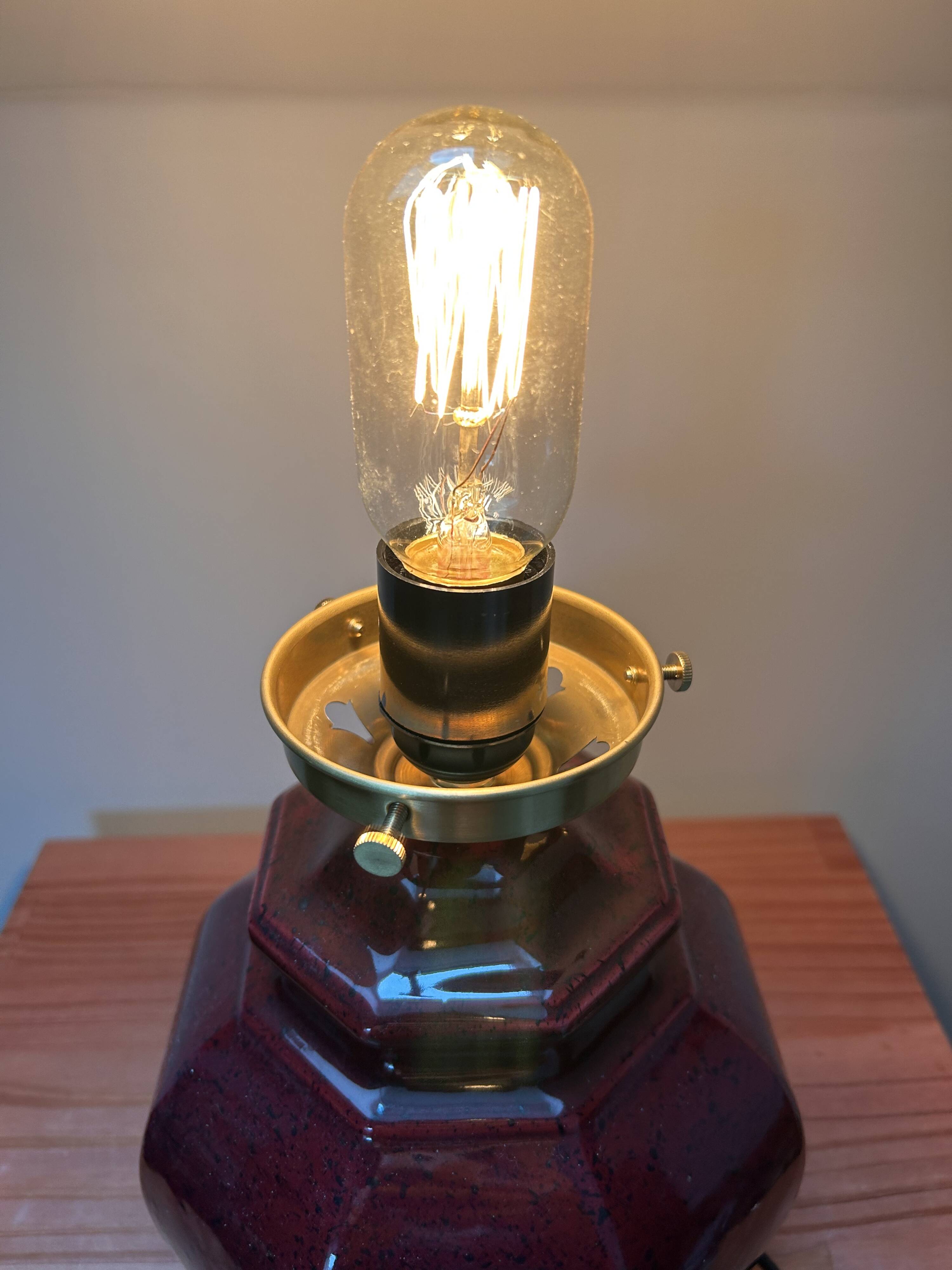 Vintage pleated opaline globe table lamp