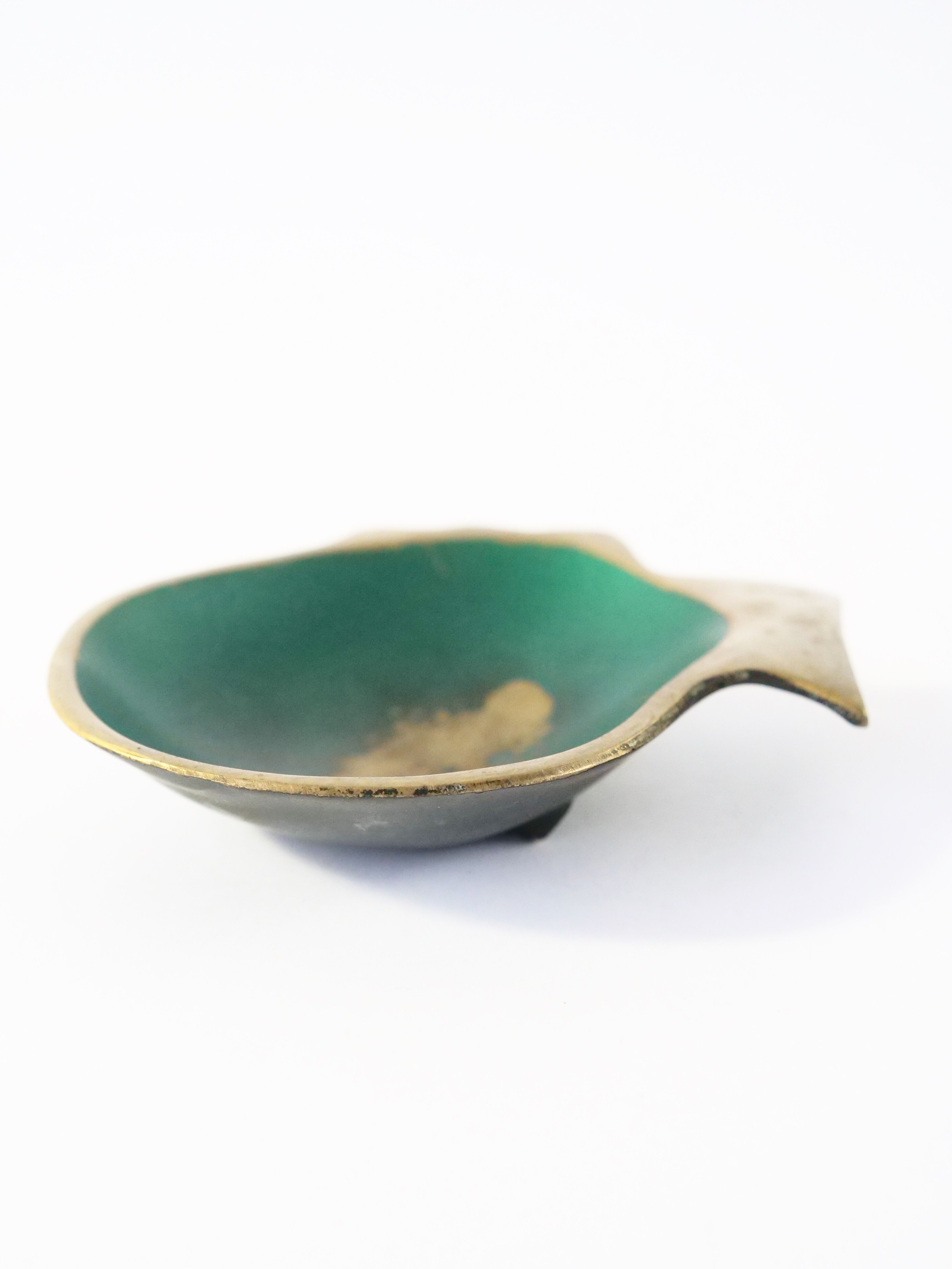 Brass catchall in Austrian design from the 1950s.