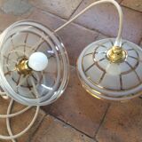 Vintage opaline suspension duo