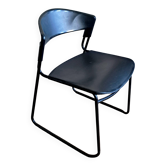 Chaise Assisa noire de Paolo FAVARETTO pour Press Italy. Années 80