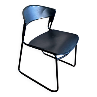 Black Assisa chair by Paolo FAVARETTO for Press Italy. 1980s