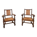 Pair of neo-Basque armchairs