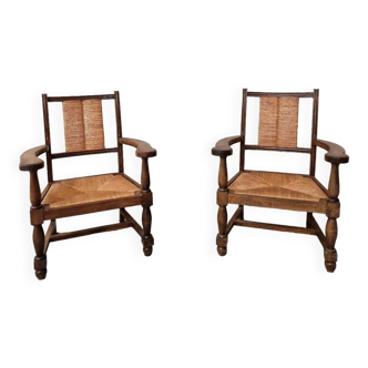 Pair of neo-Basque armchairs