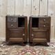 Pair of Art Deco bedside tables in walnut.