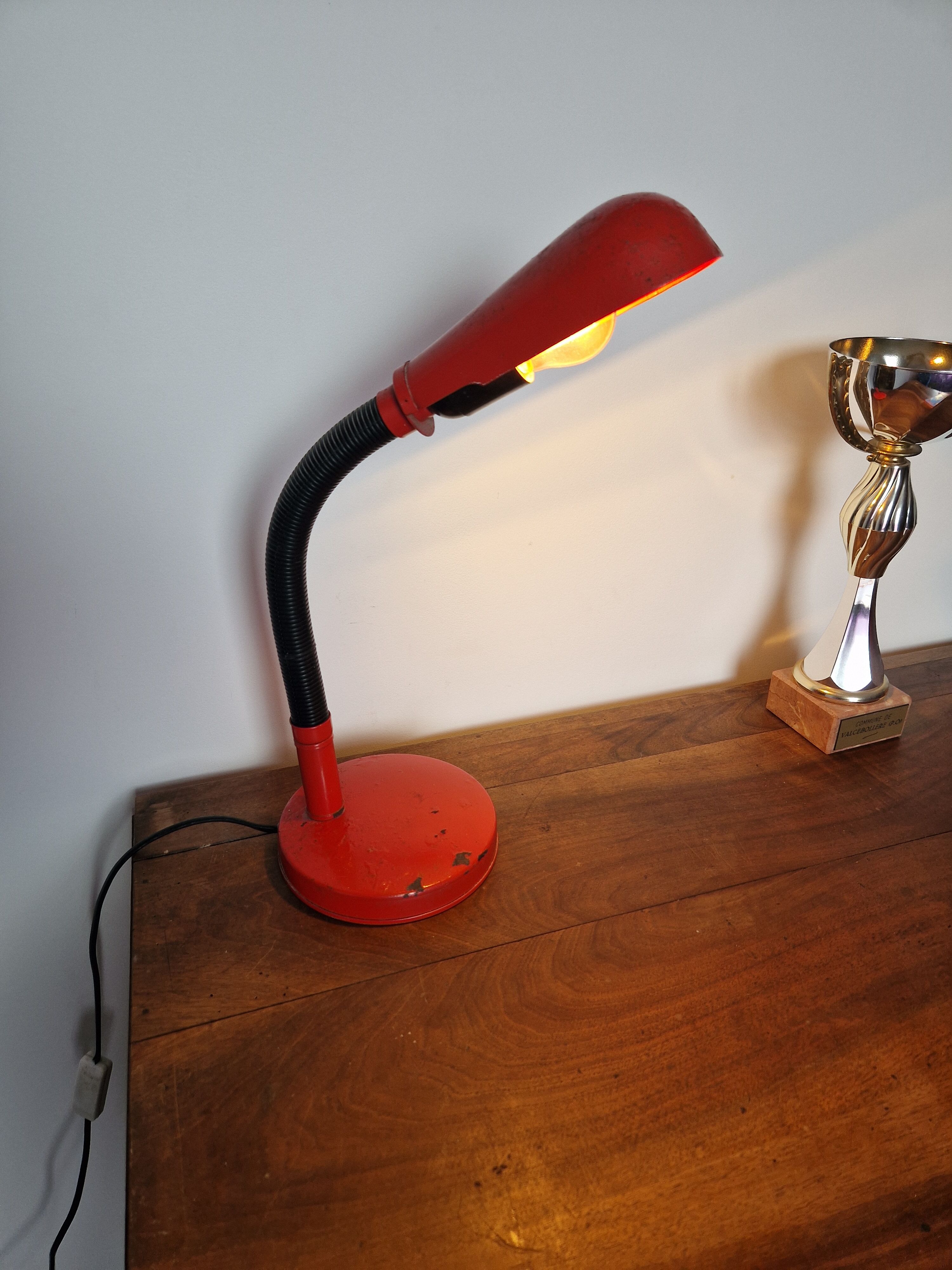 Vintage red desk lamp