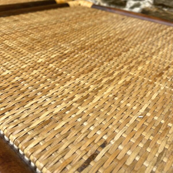 Table nuit cubes vintage en rotin