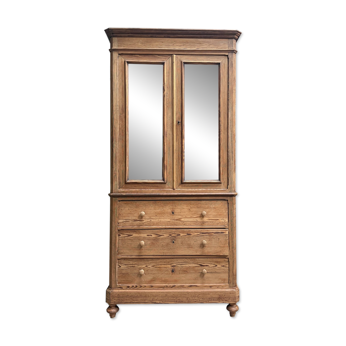 Louis Philippe wardrobe in solid pine (renovated)