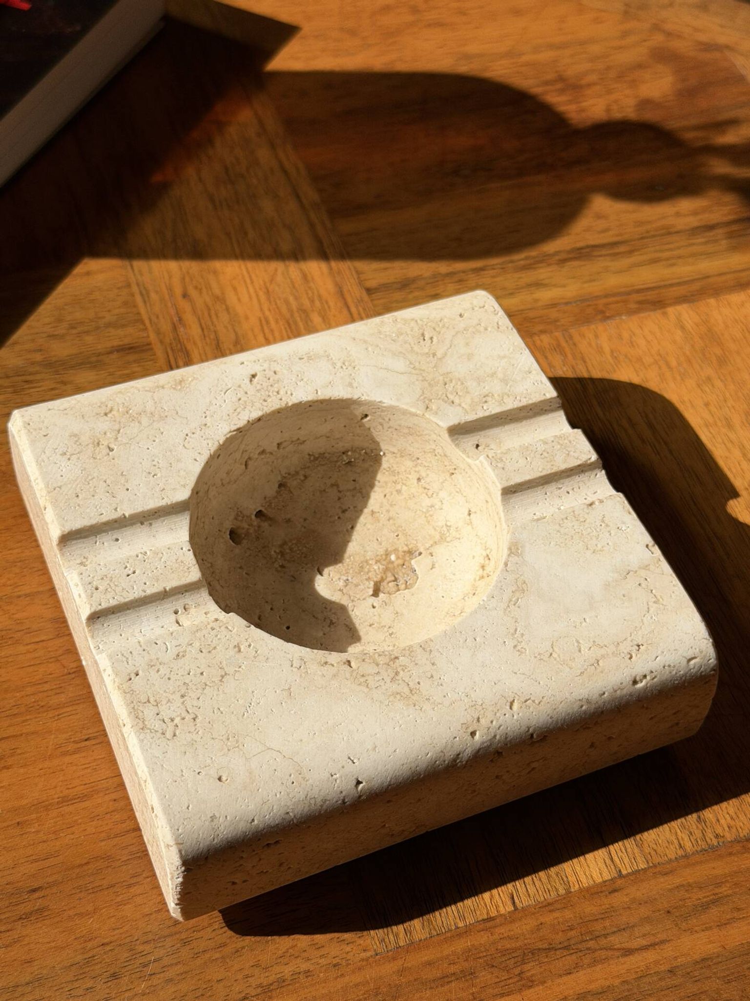 Travertine ashtray — DLG Fratelli Mannelli 70s