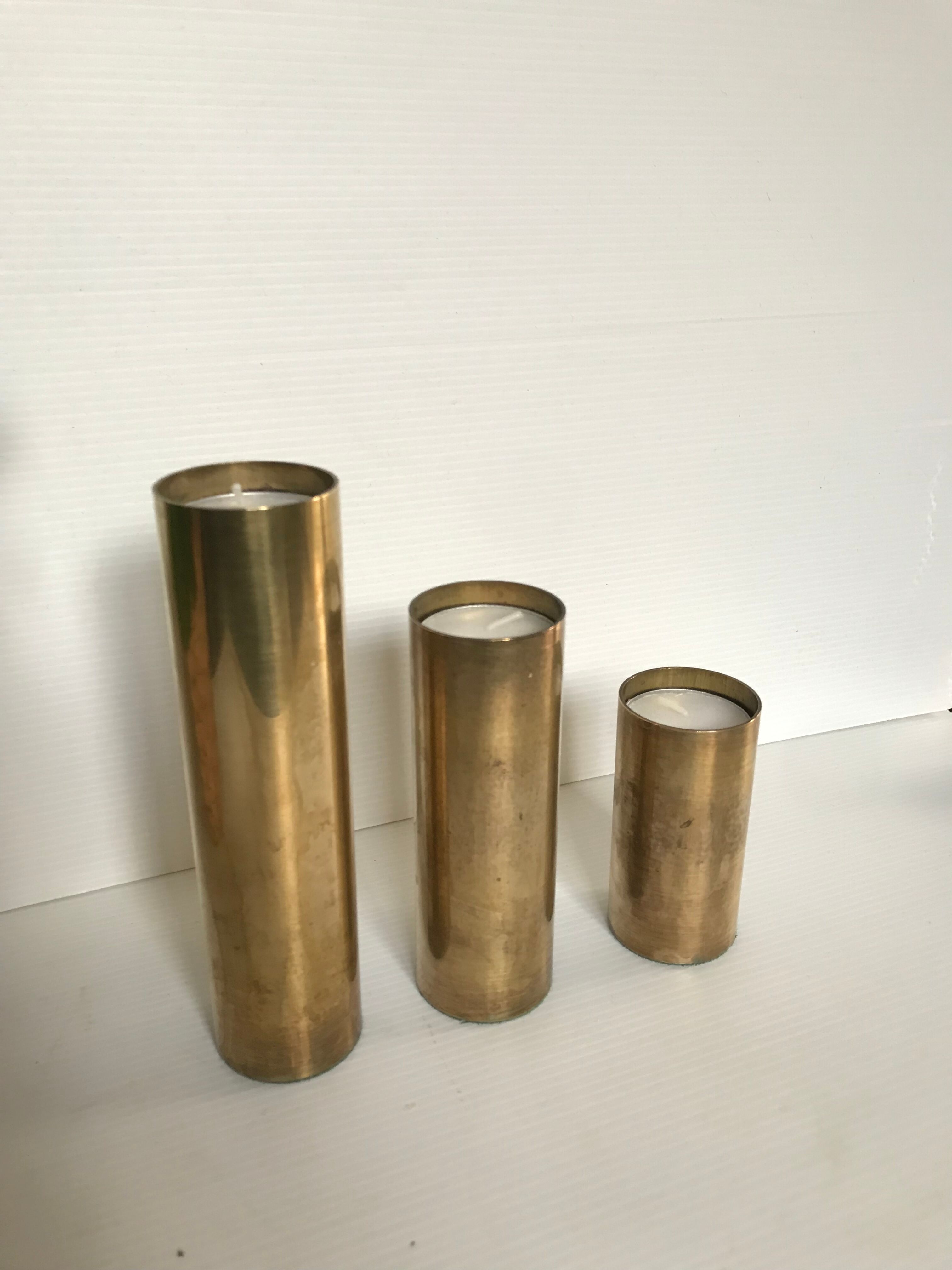 Scandinavian brass candle holders circa 1950