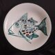 Assiette creuse à décor de poisson R.Picault
