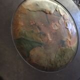 Old bronze hand mirror 27x12cm