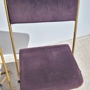 Set of 2 Lafuma folding chairs in brown velvet from the 1970s.