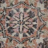 4x7 Antique Brunt Orange Brown Turkish Vintage Rug, 113x202Cm
