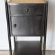 Vintage bedside table in brushed metal