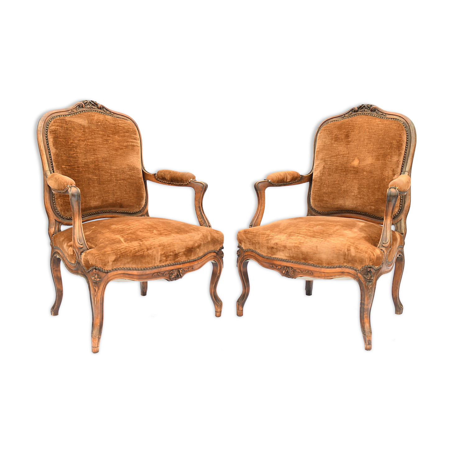 Pair of Louis XV style armchairs