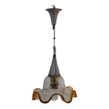 Suspension tulipe en verre Murano années 70