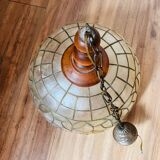 Suspension nacre et laiton, motifs fleuris