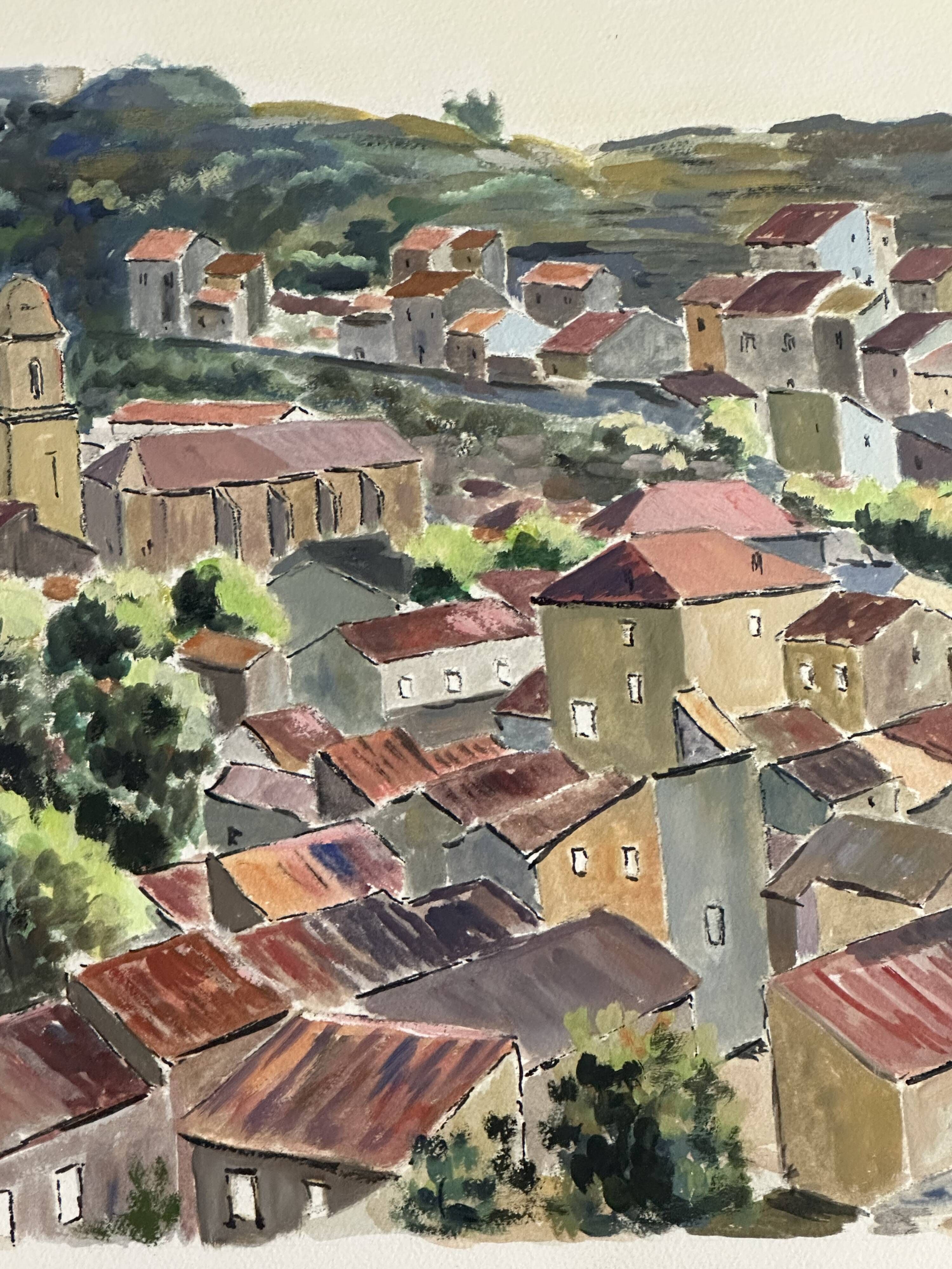 Painting / watercolor landscape of Provence signed Jean Ordonneaud 1983