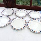 6 assiettes plates anciennes Moulin des Loups