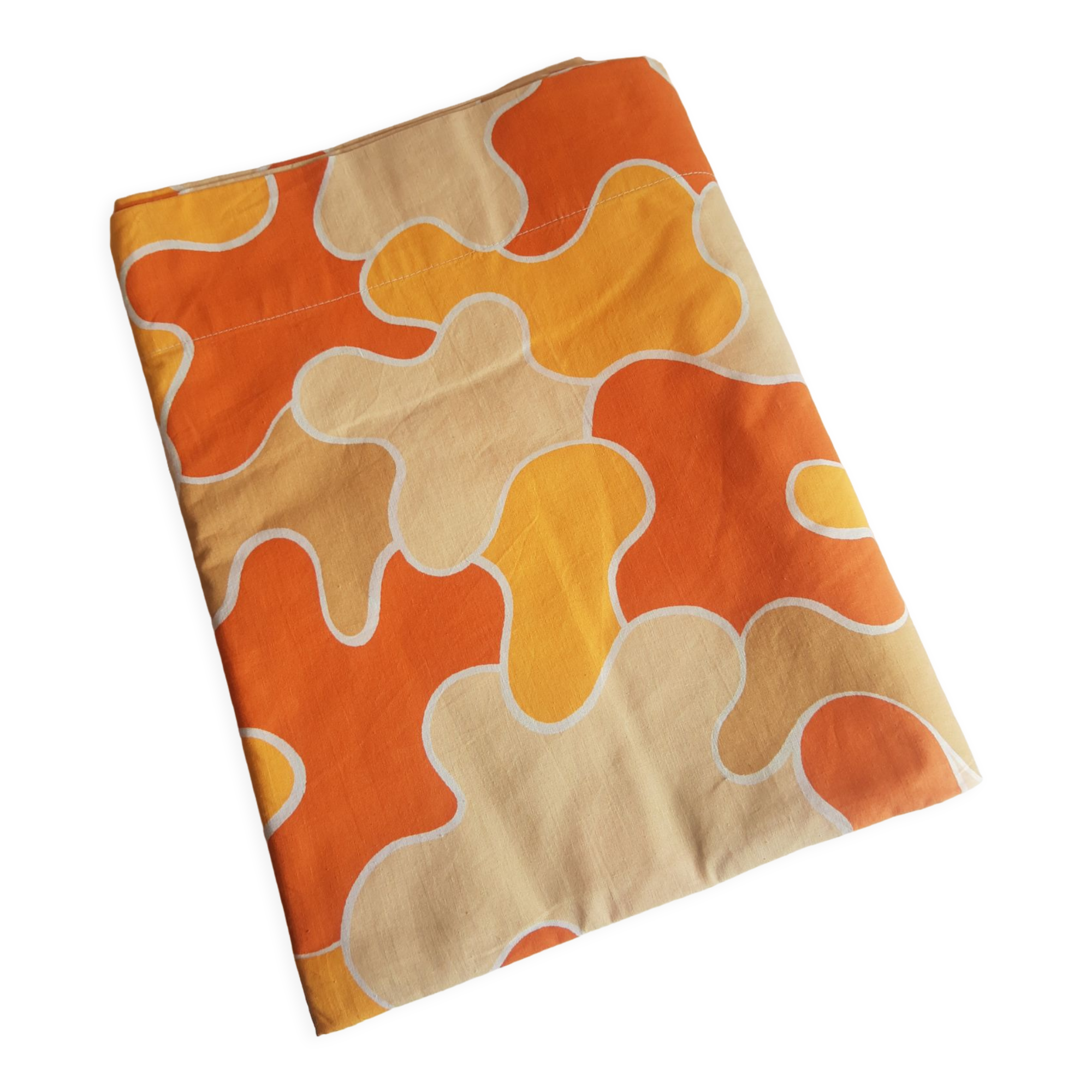 Sheet 2 people puzzle orange seventies 70s vintage