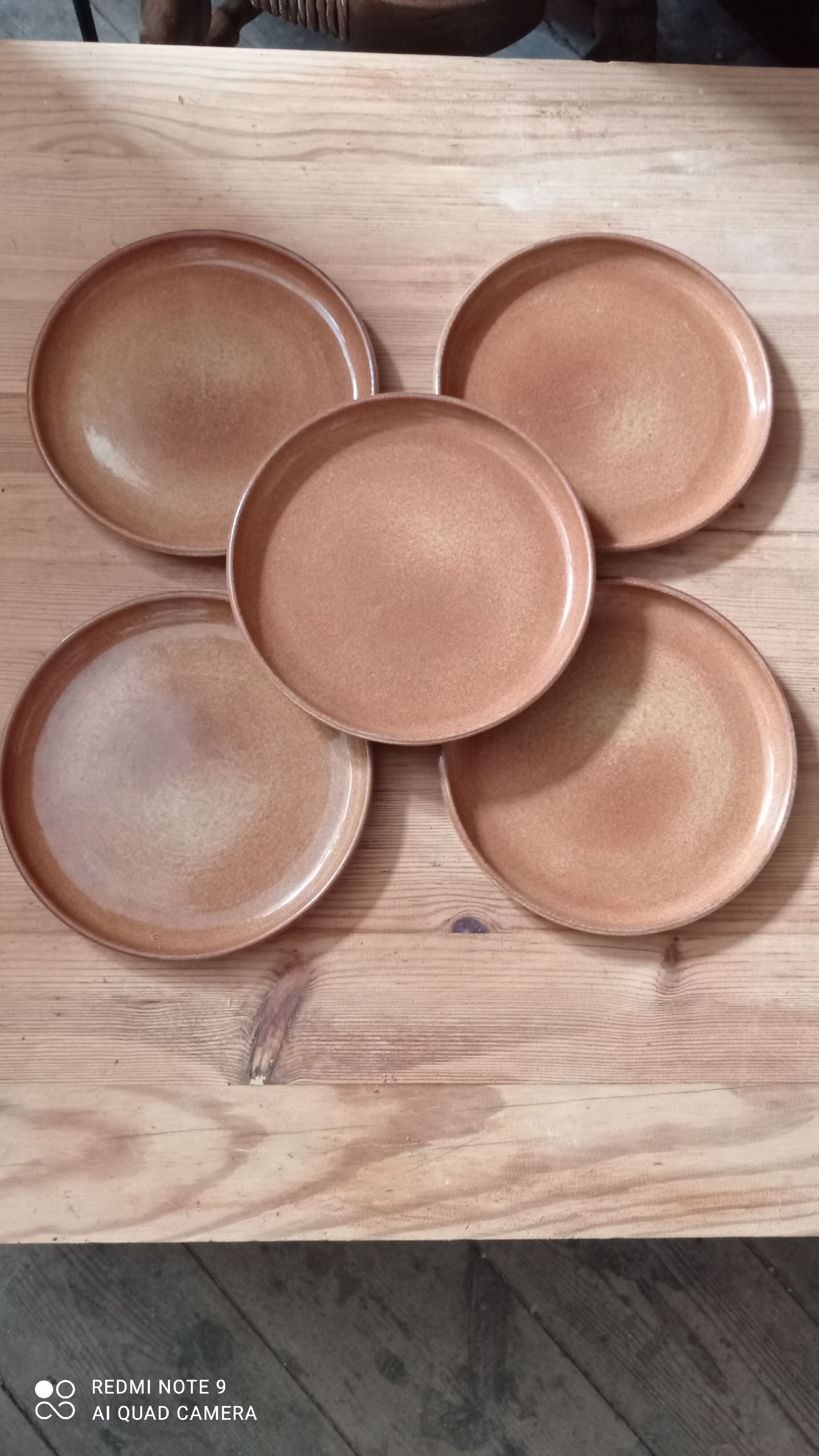 Set of five plates in sandstone